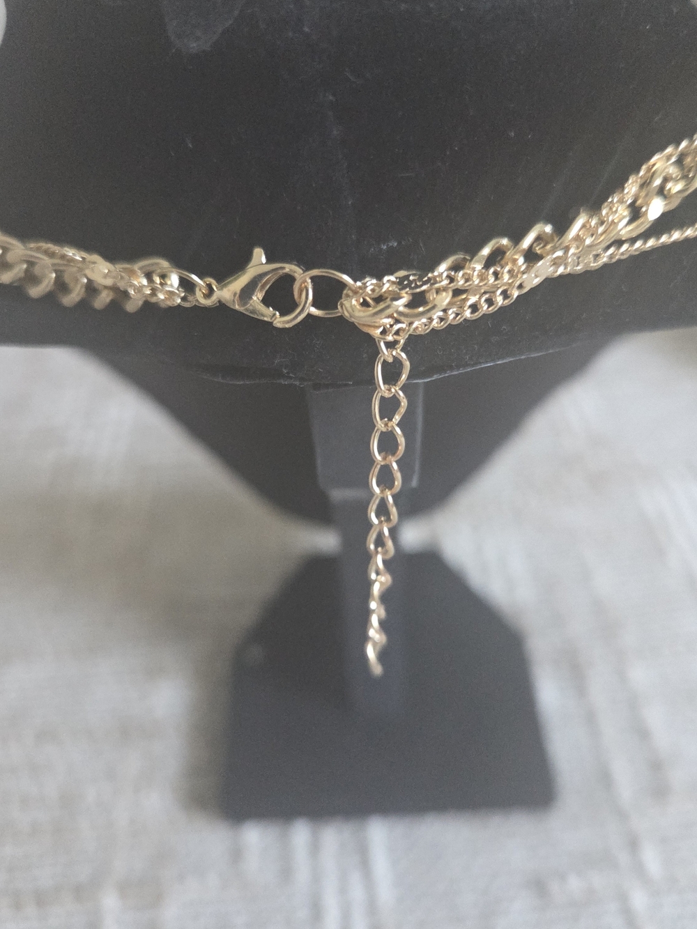 NEW Gold Plated Stainless Steel 3pc Layer Disc Pendant Chain Necklace Adjustable - Picture 2 of 3